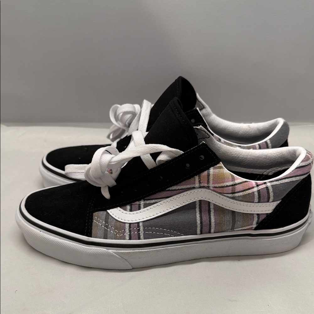 Vans Black and Multicolor Plaid Sneakers - Picture 2 of 6